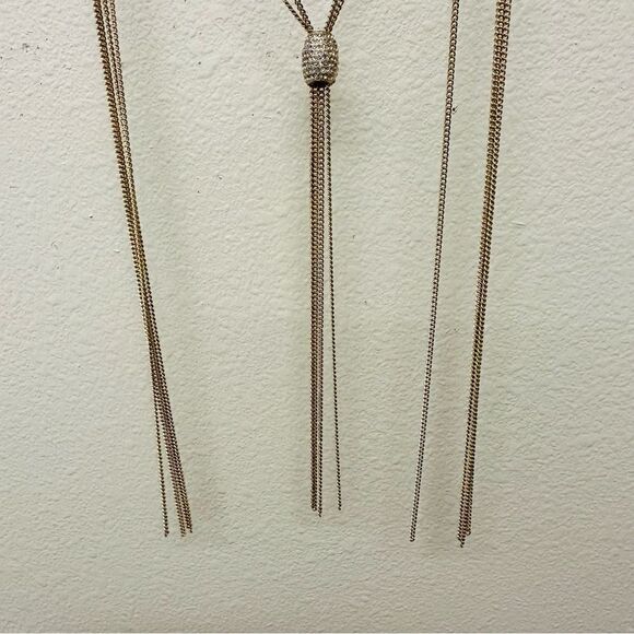 Gold Multi Chain Crystal Ball Necklace - Picture 3 of 3